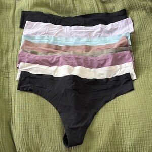 EUC lululemon invisiwear thong panty bundle of 8 size S